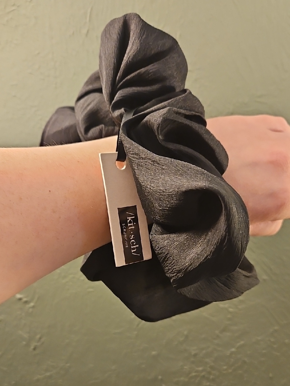 Kitsch Black Satin Oversized Scrunchie